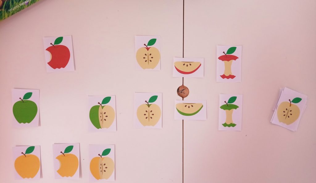 Μήλα: δραστηριότητα ταξινόμησης χρωμάτων για μικρά παιδιά