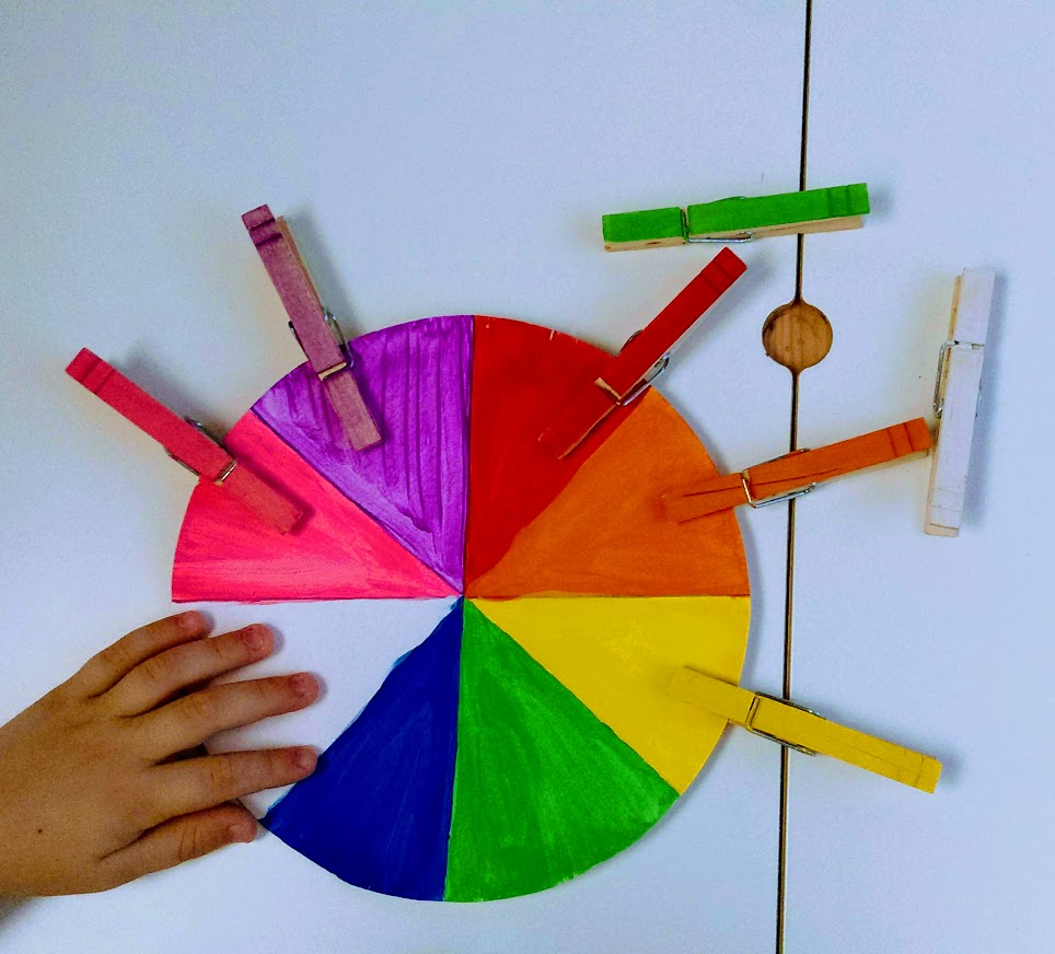 Χρωματιστός τροχός: DIY παιχνίδι για παιδιά από 18+ μηνών