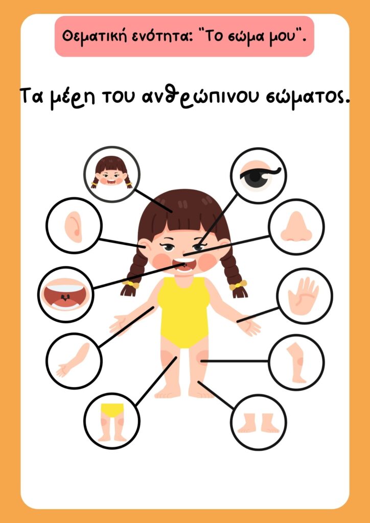 Θεματική ενότητα "Μαθαίνω το σώμα μου" για το Νηπιαγωγείο και τον Παιδικό Σταθμό