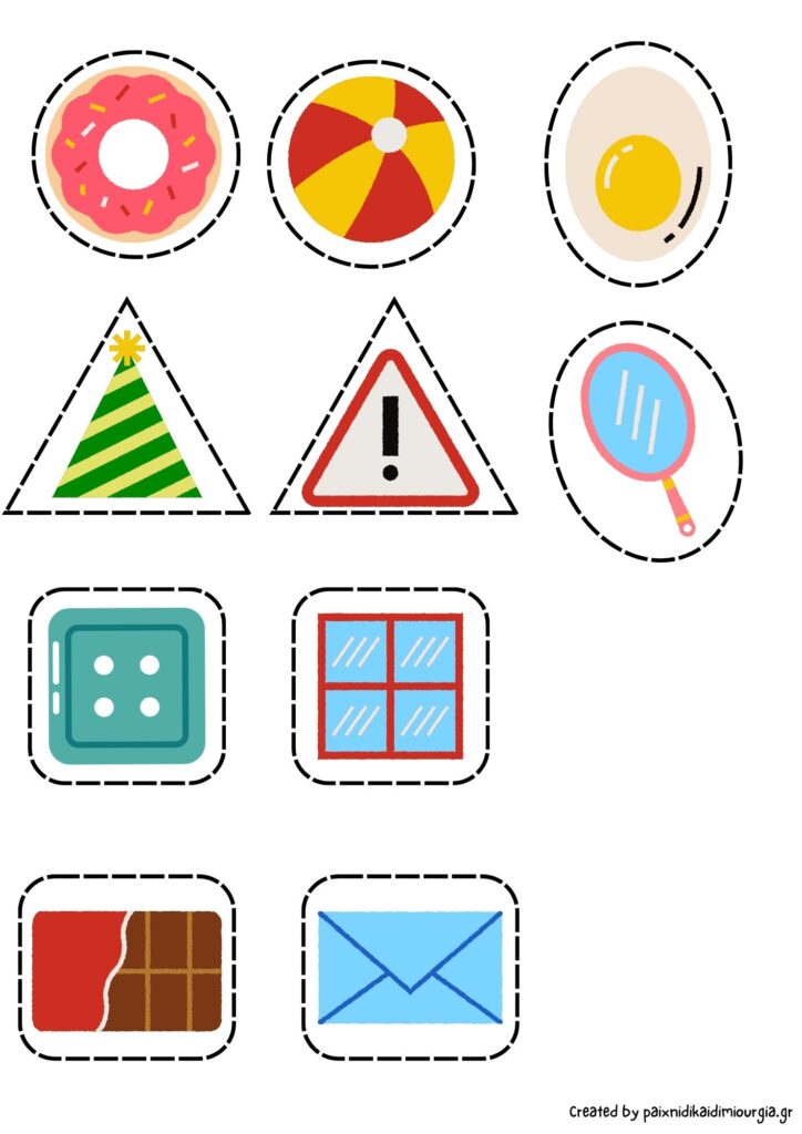 Εκτυπώσιμες δραστηριότητες ταύτισης: "Κόψε και κόλλησε" για παιδιά